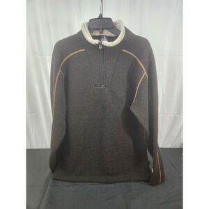 Kuhl Europa Sweater Mens L Brown Outdoor Hiking‎ Long Sleeve 1/4 Zip Pullover